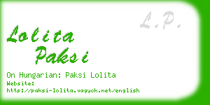 lolita paksi business card